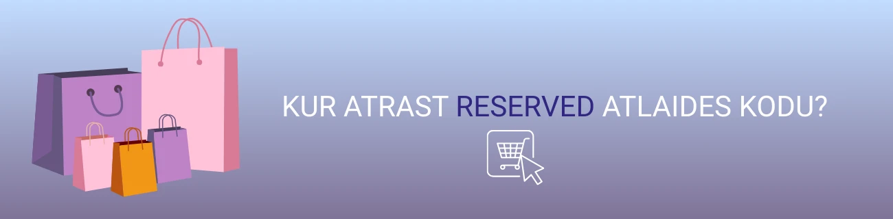 kur atrast reserved promo kodu